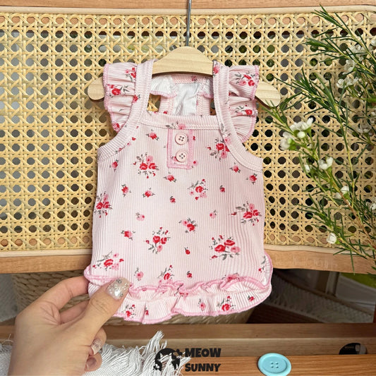 Cat clothes spring and summer mesh princess dress wedding dress