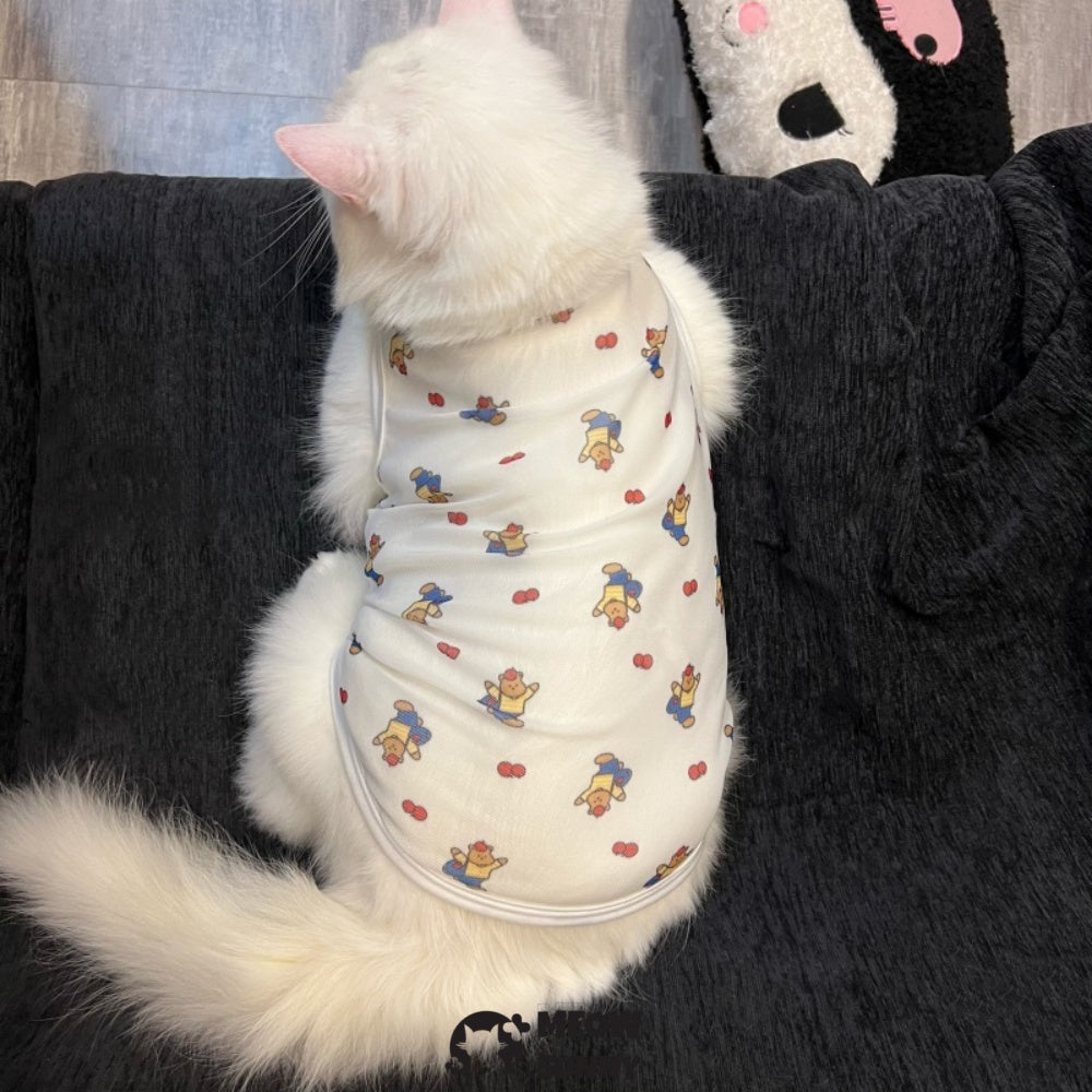 Cat clothes summer thin cool vest anti-shedding sunscreen cartoon bear