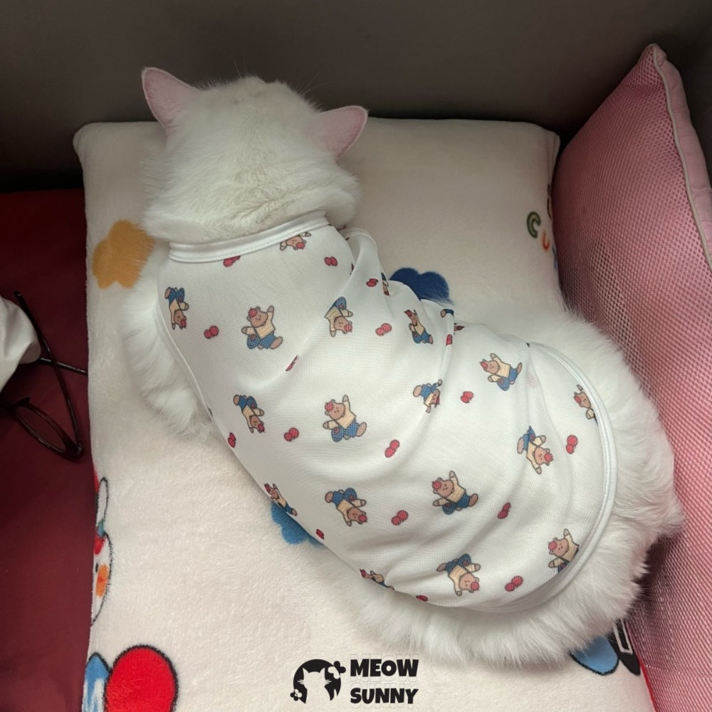 Cat clothes summer thin cool vest anti-shedding sunscreen cartoon bear