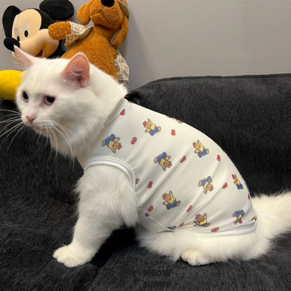 Cat clothes summer thin cool vest anti-shedding sunscreen cartoon bear
