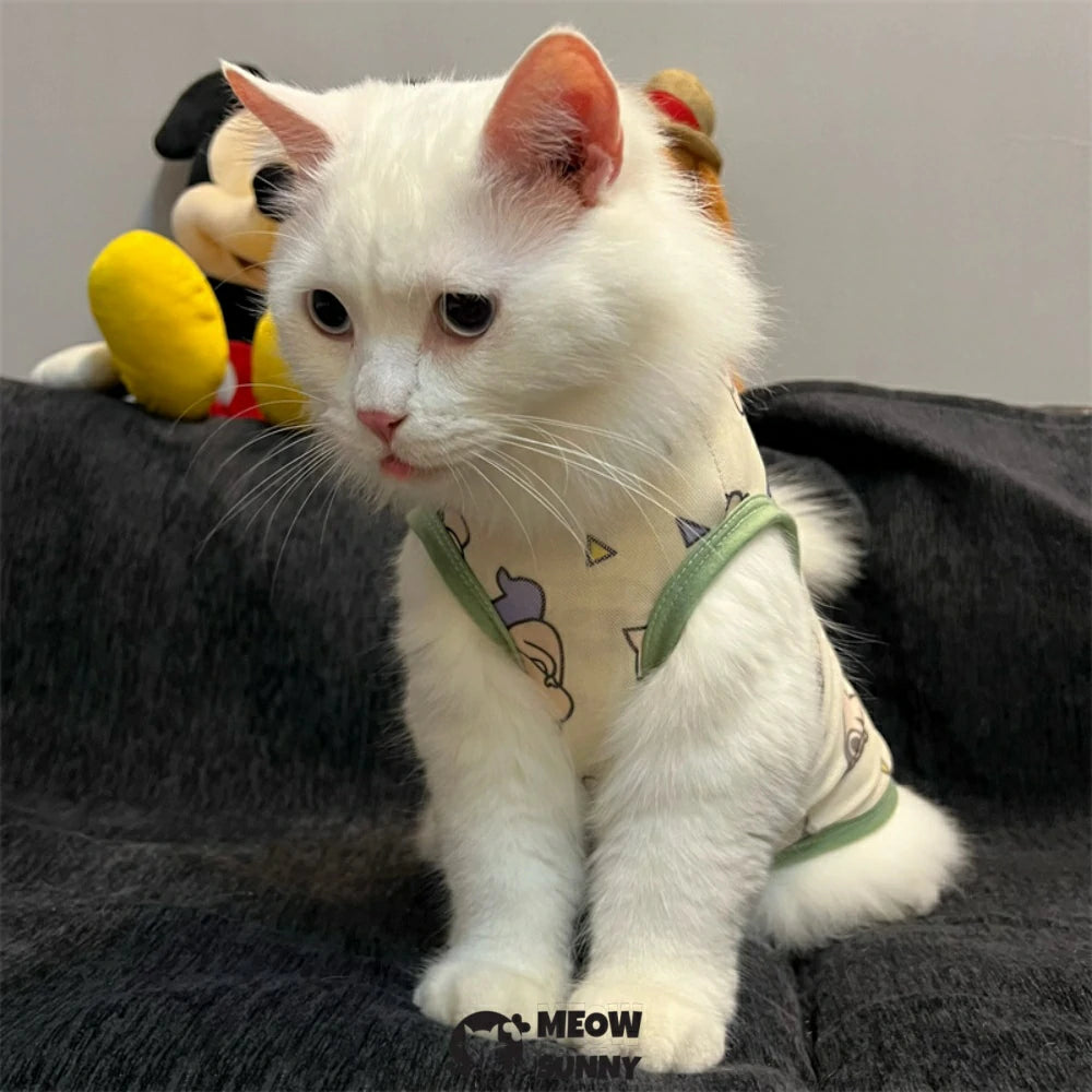 Cat dynamic Superman clothes cute cartoon vest anti-hair loss