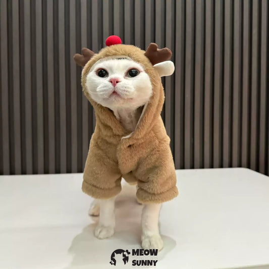 Christmas elk Design Sphynx Hairless Cat Clothes Cute Breathable