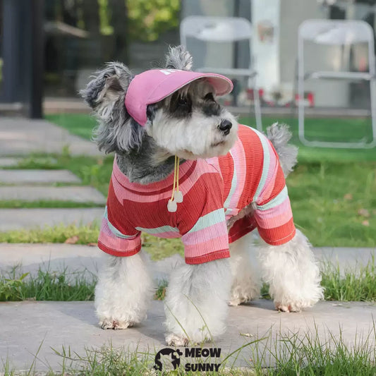 Colorful striped summer thin dog comfortable and fashionable T-shirt
