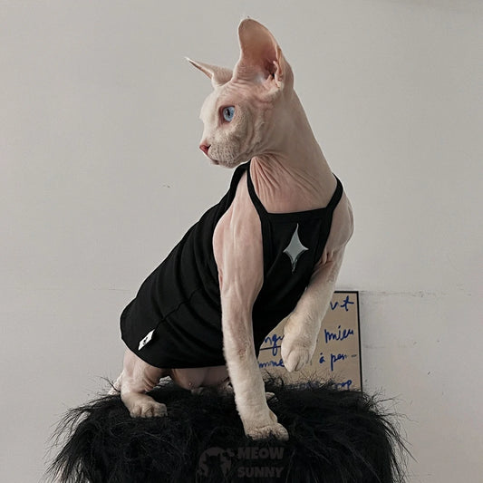 Cool Security Cat Vest Cotton Clothing Apparel Cat Summer