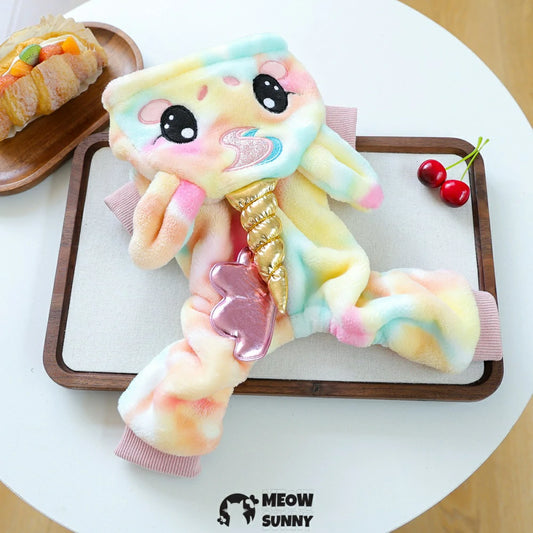 Coral Fleece Four-legged Dog Clothes Cute Unicorn Warm Dog Clothes