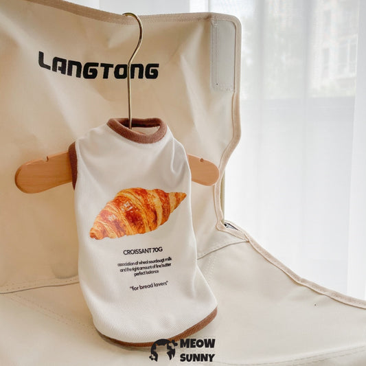 Croissant Sphynx Cat Clothes, Breathable Hairless Cat Shirts