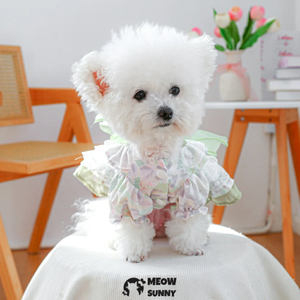 Cute Bowknot Dog Tulle Skirts Puppy Dress Princess Outfits