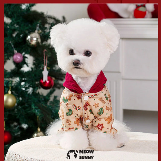 Cute and funny dog clothes, Christmas pet dog sweatshirt, puppy holiday outfit.