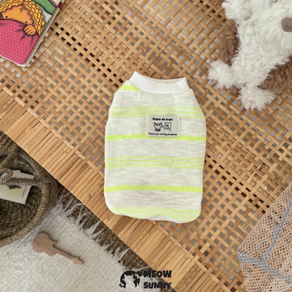 Devon cat clothes pure cotton light breathable striped vest