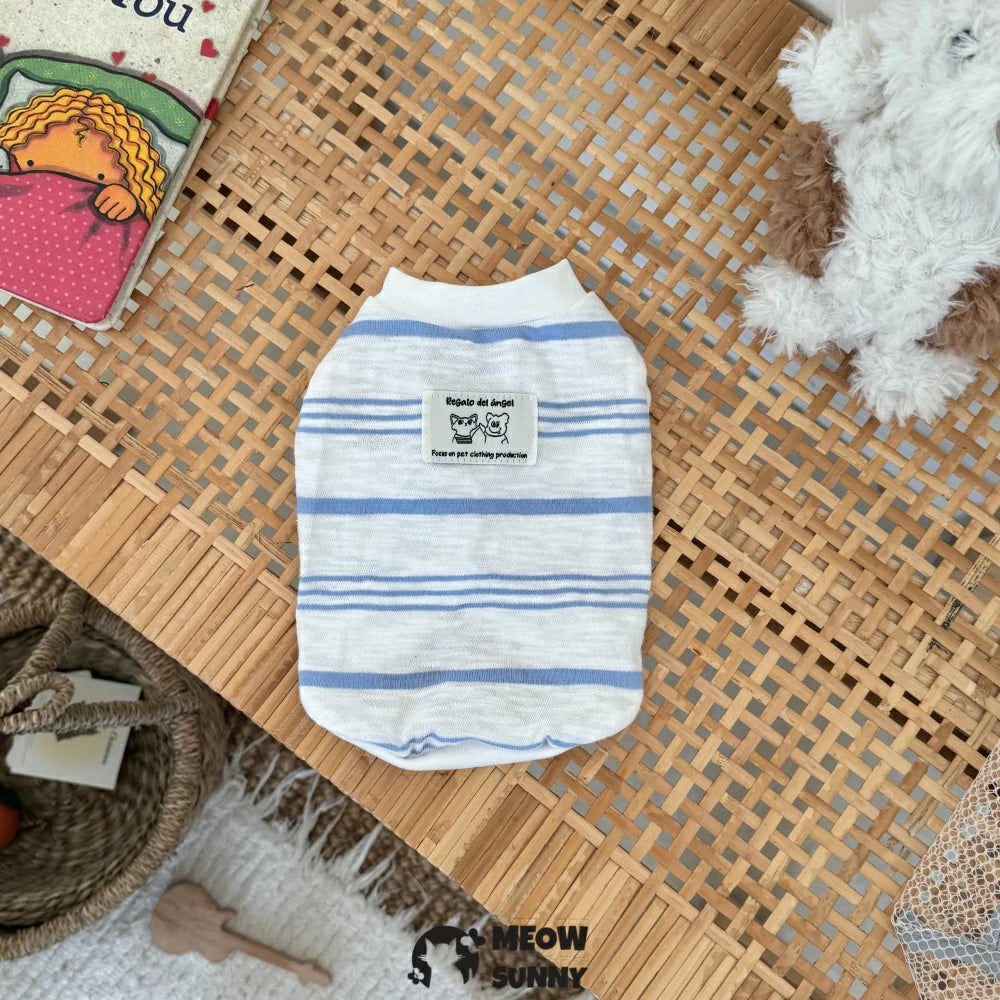 Devon cat clothes pure cotton light breathable striped vest