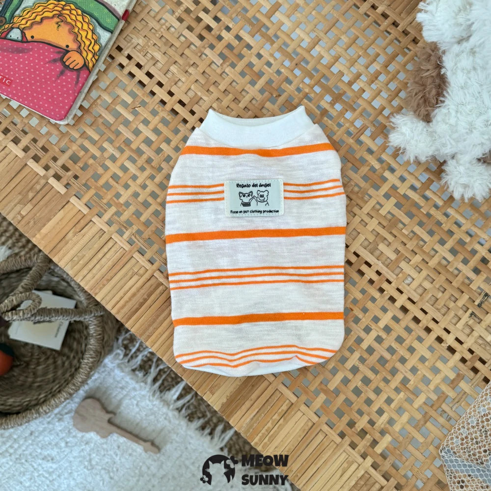 Devon cat clothes pure cotton light breathable striped vest