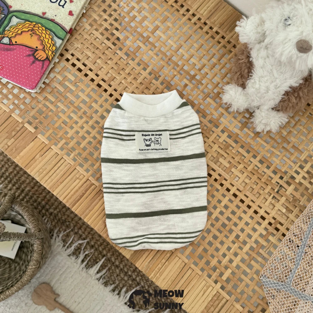Devon cat clothes pure cotton light breathable striped vest