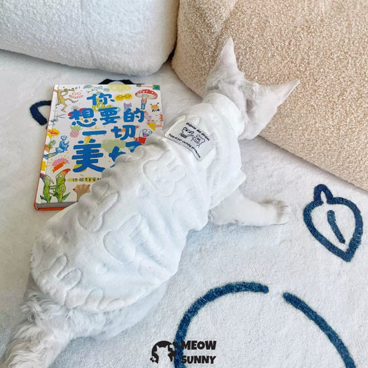 Devon cat clothes soft towel bottom rabbit embossed