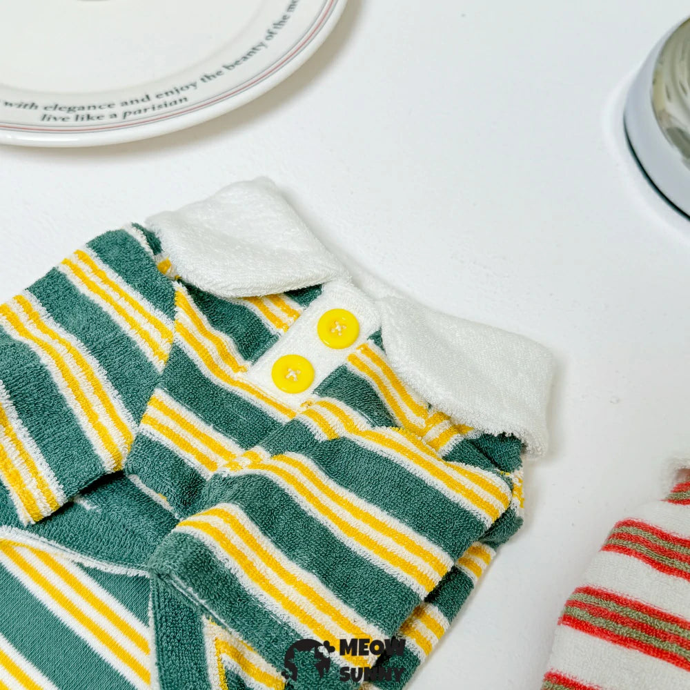 Devon cat clothes towel bottom striped Polo collar clothes