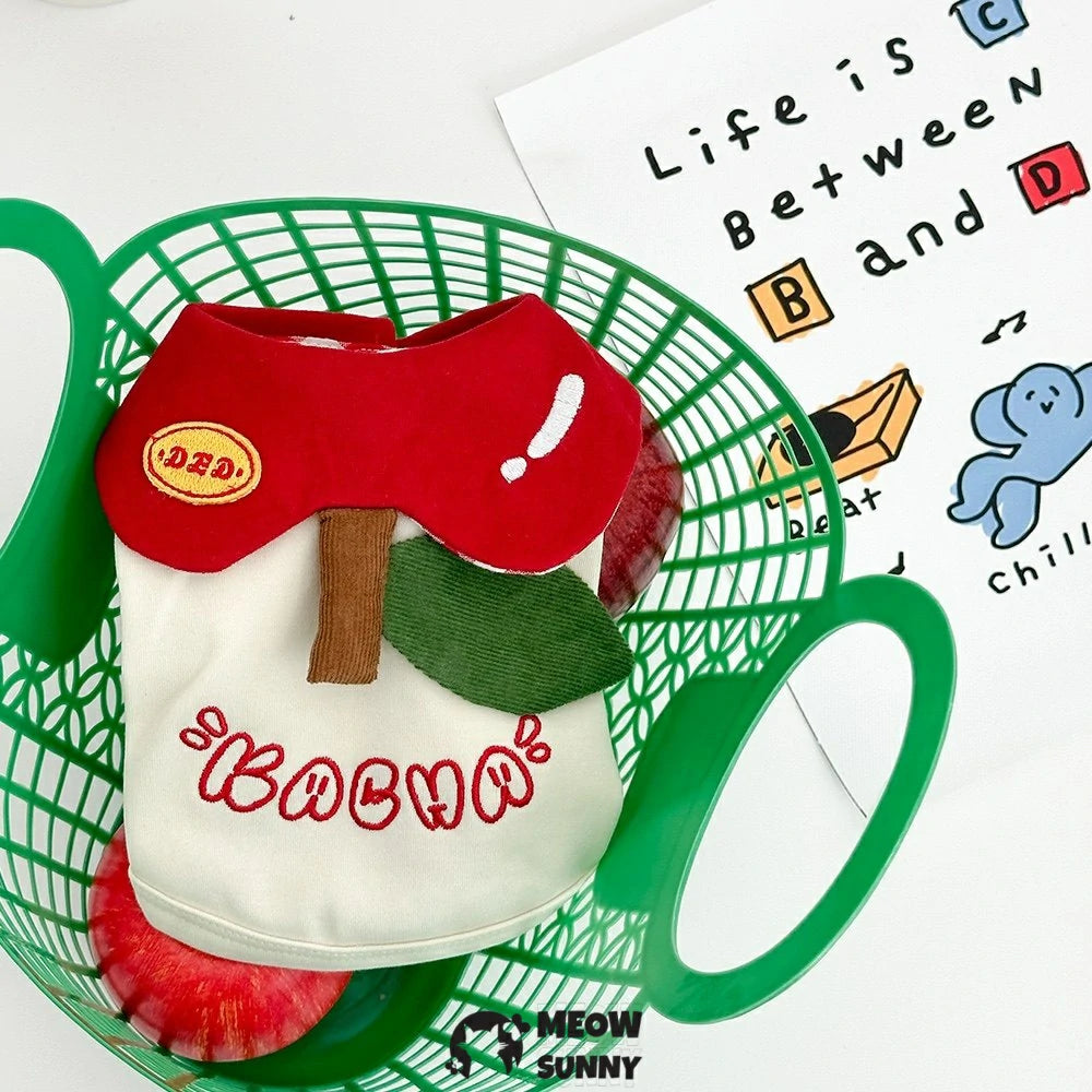 Dog Apple Home Wear, Sleeveless, Cute Pet Clothes for Small Dogs