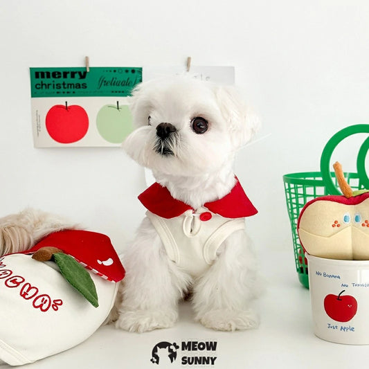 Dog Apple Home Wear, Sleeveless, Cute Pet Clothes for Small Dogs