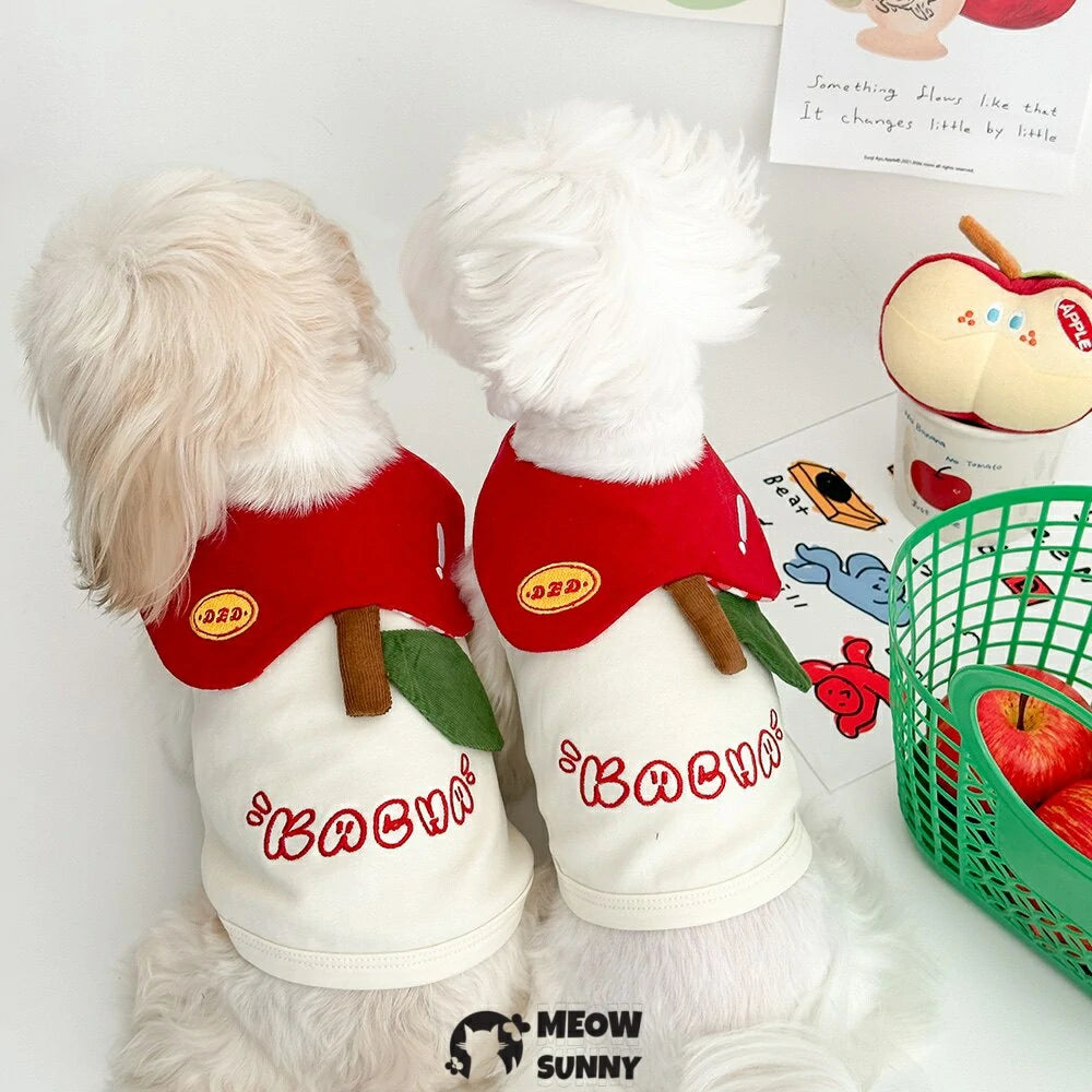 Dog Apple Home Wear, Sleeveless, Cute Pet Clothes for Small Dogs