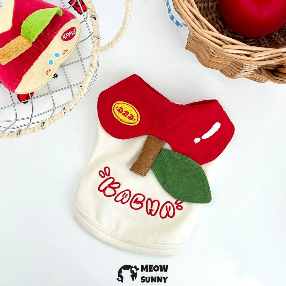 Dog Apple Home Wear, Sleeveless, Cute Pet Clothes for Small Dogs