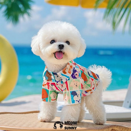 Dog Hawaiian Shirt, Dog Summer Clothes for Small Medium Dogs