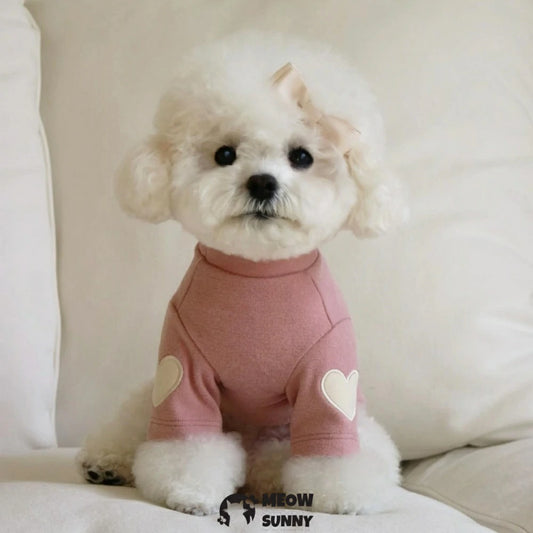 Dog Heart Embroidered Autumn and Winter Warm Sweatshirt