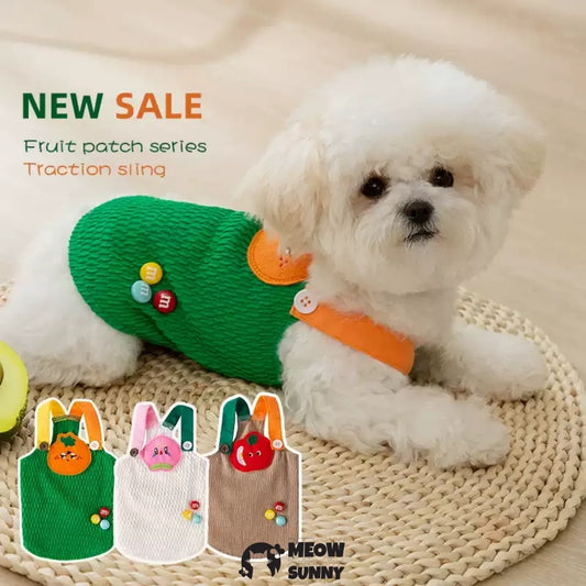 Dog Summer Shirt Cute Soft Puppy Vest Fruit Patch Pet Sleeveless T-Shirt