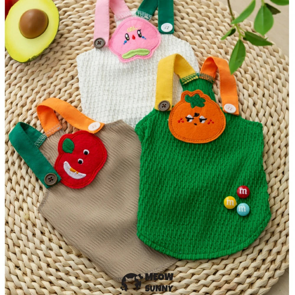 Dog Summer Shirt Cute Soft Puppy Vest Fruit Patch Pet Sleeveless T-Shirt