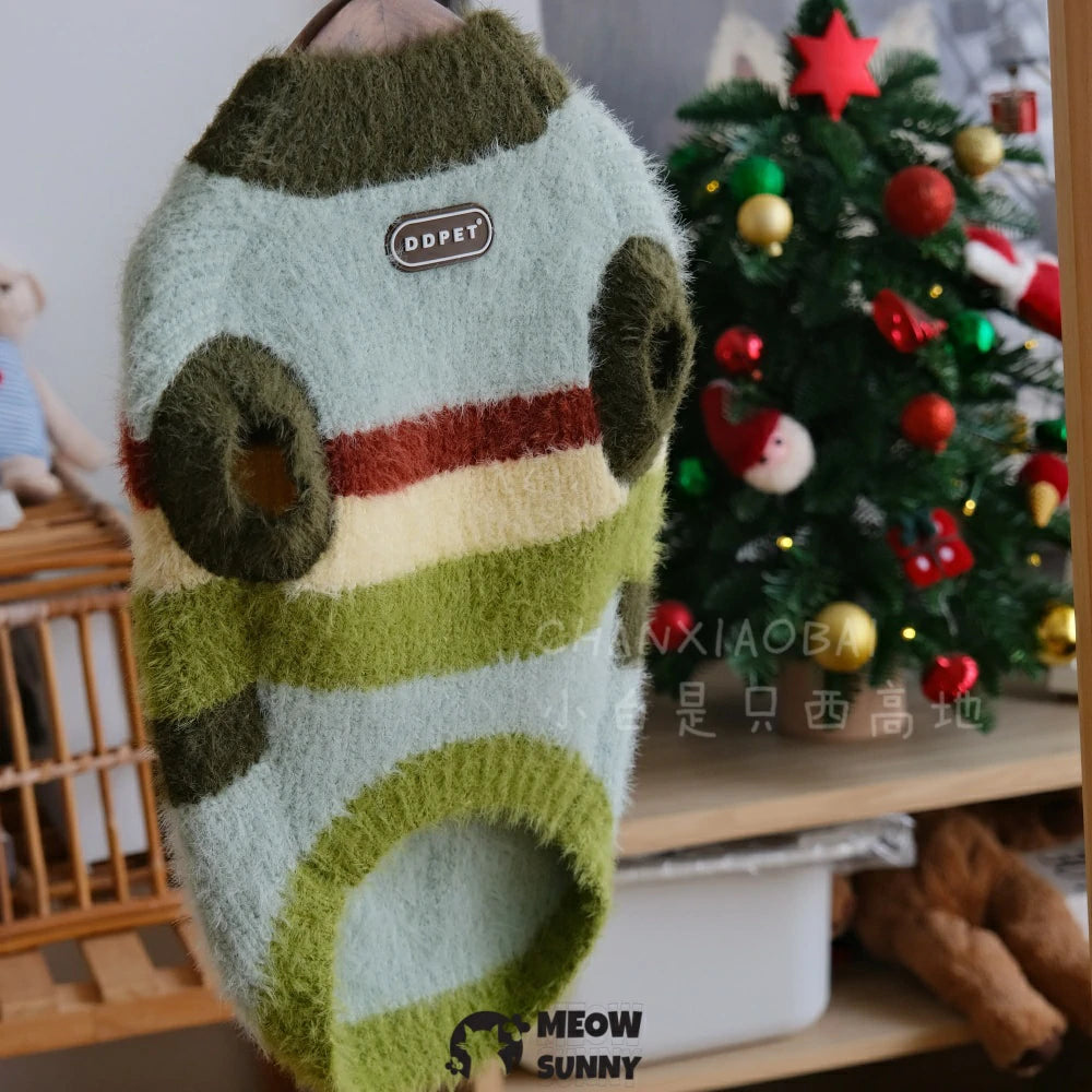 Dog clothes sleeveless sweater dog Christmas and New Year sweater