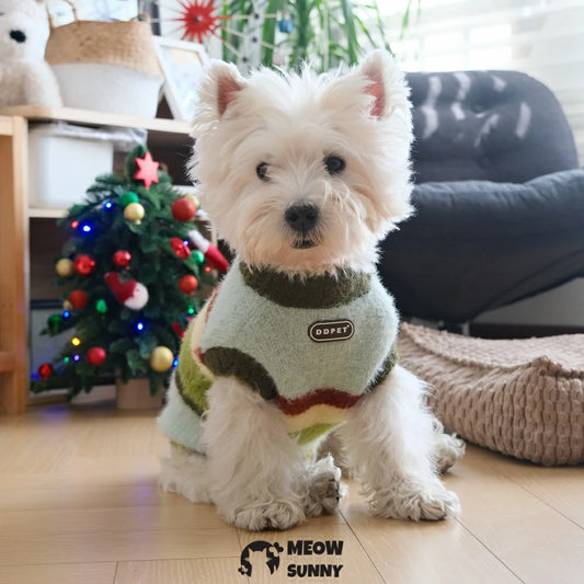 Dog clothes sleeveless sweater dog Christmas and New Year sweater