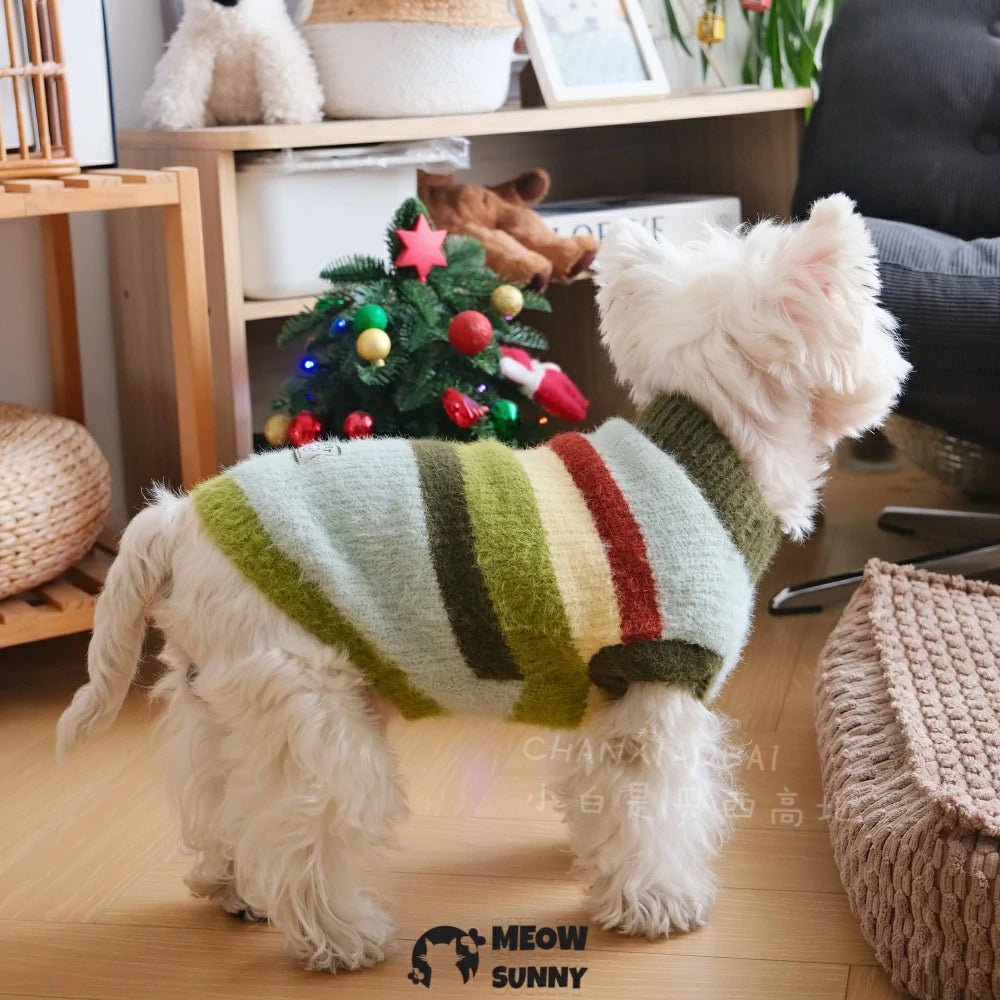 Dog clothes sleeveless sweater dog Christmas and New Year sweater