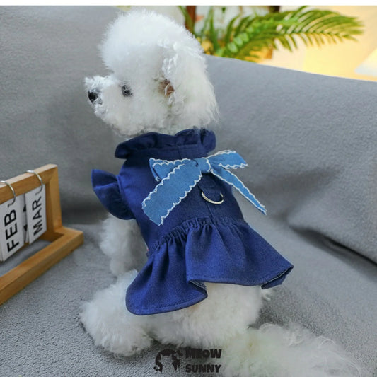 Dog denim skirt pet princess skirt