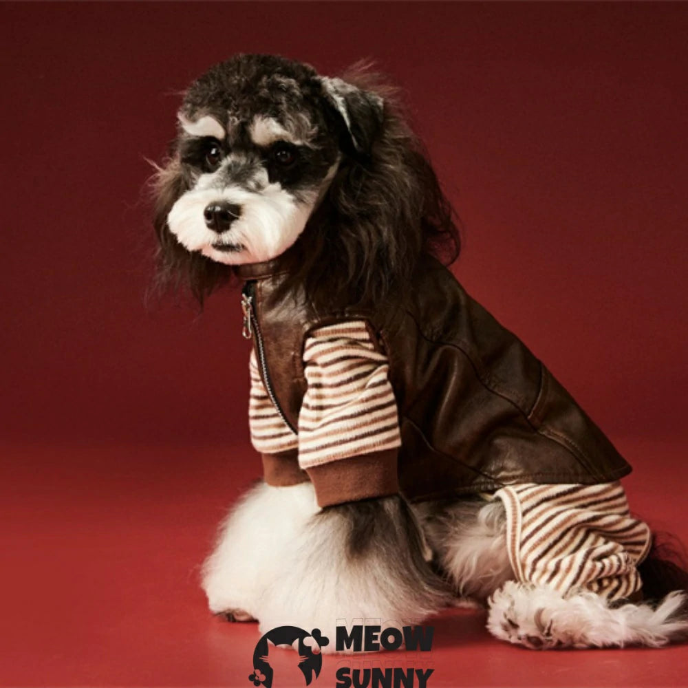 Dog four-legged coat striped four-legged base shirt autumn and winter
