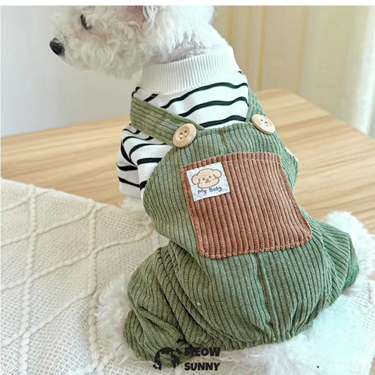 Dog overalls pet four-legged pants handsome pants