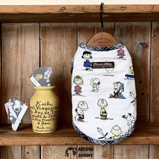 Dog pure cotton cartoon print plaid quilted vest autumn and winter