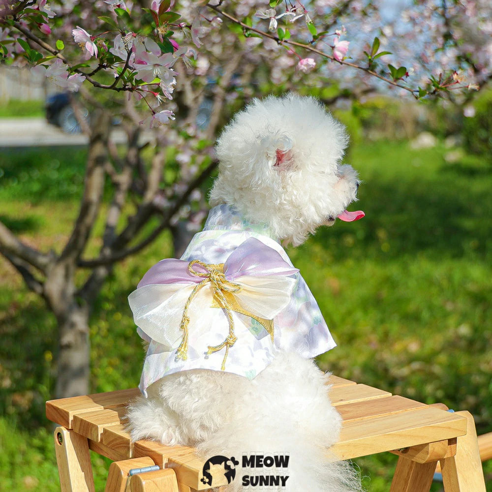 Dog summer thin daisy flower cute Japanese style kimono
