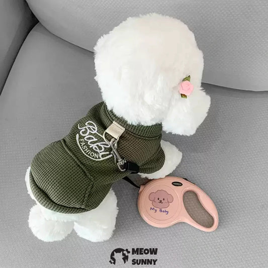 Dog winter thick cotton coat New Year traction warm sweatshirt