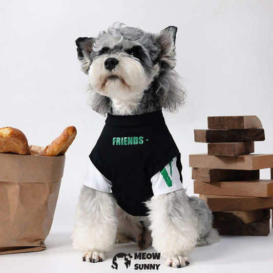 FRIENDS popular summer thin comfortable fashion pet stitching short sleeves