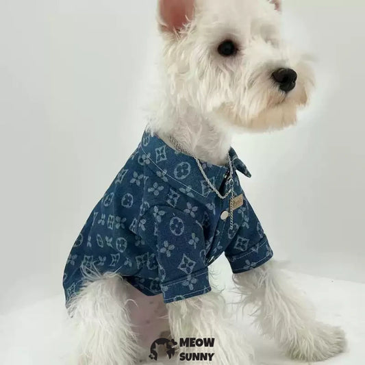 Fashionable Denim Dog Jacket, Suitable for Dogs to wear All Year Round