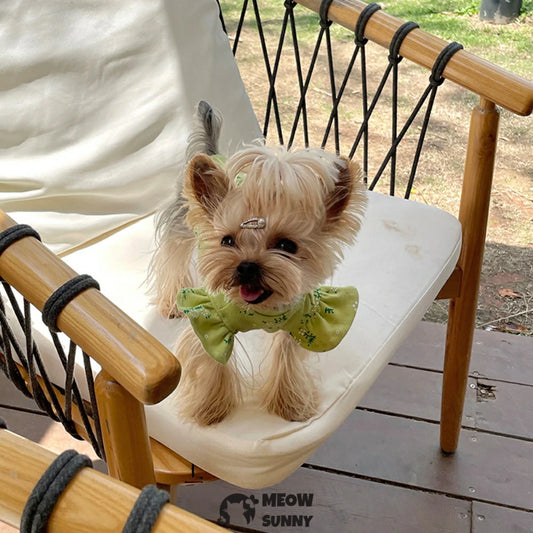 Floral print short-sleeved green vest Maltese dog clothes