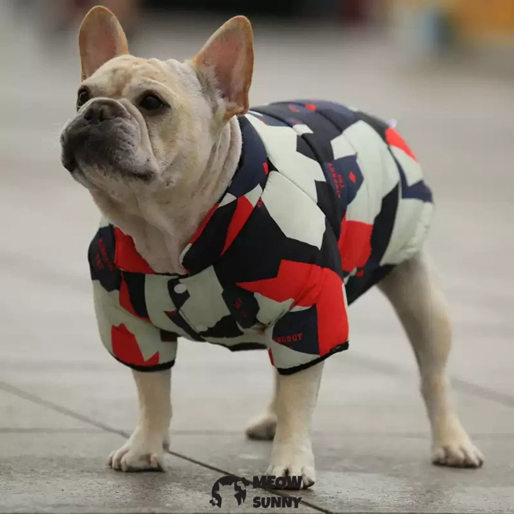 French Bulldog Clothes Camouflage Multicolor Winter Cotton Jacket