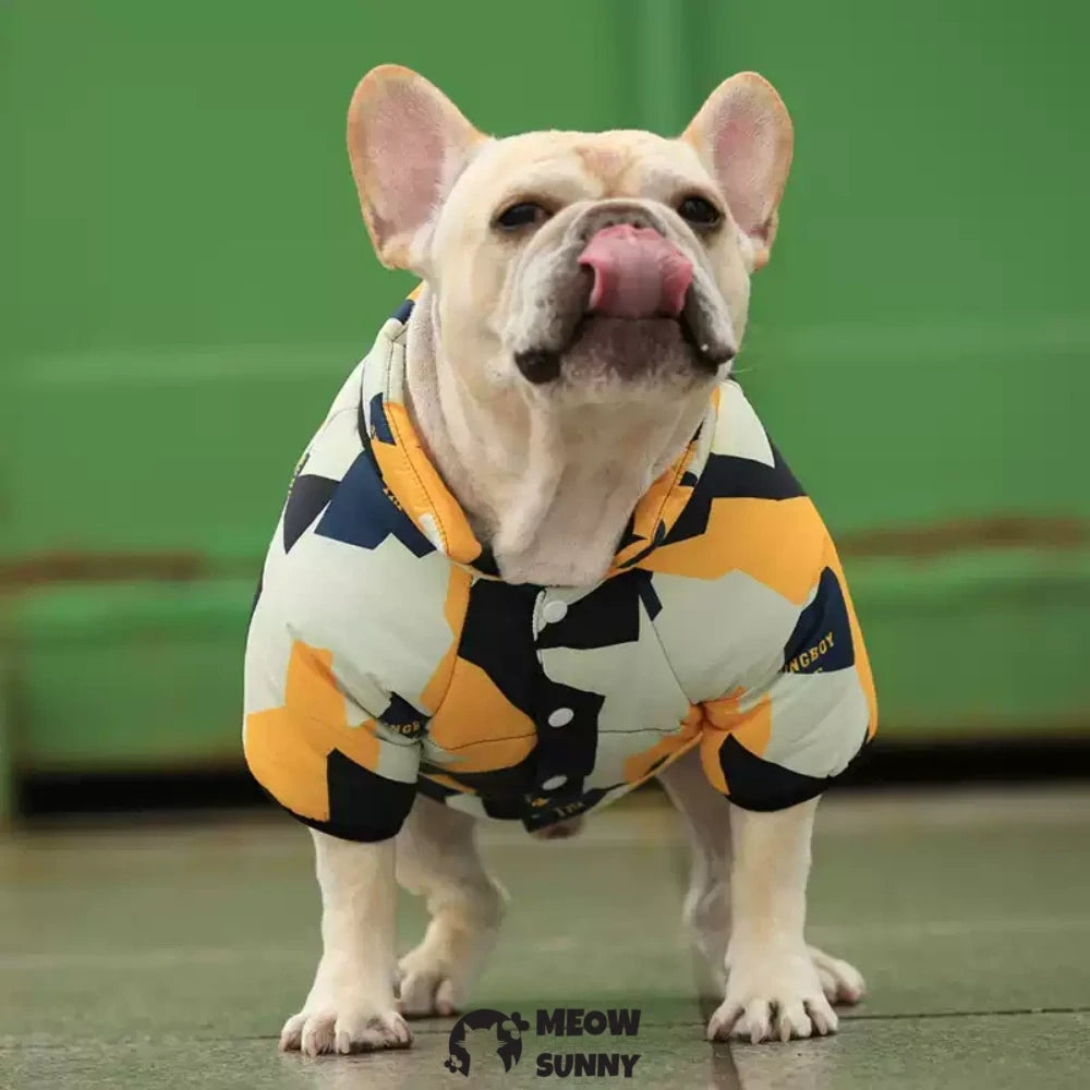 French Bulldog Clothes Camouflage Multicolor Winter Cotton Jacket