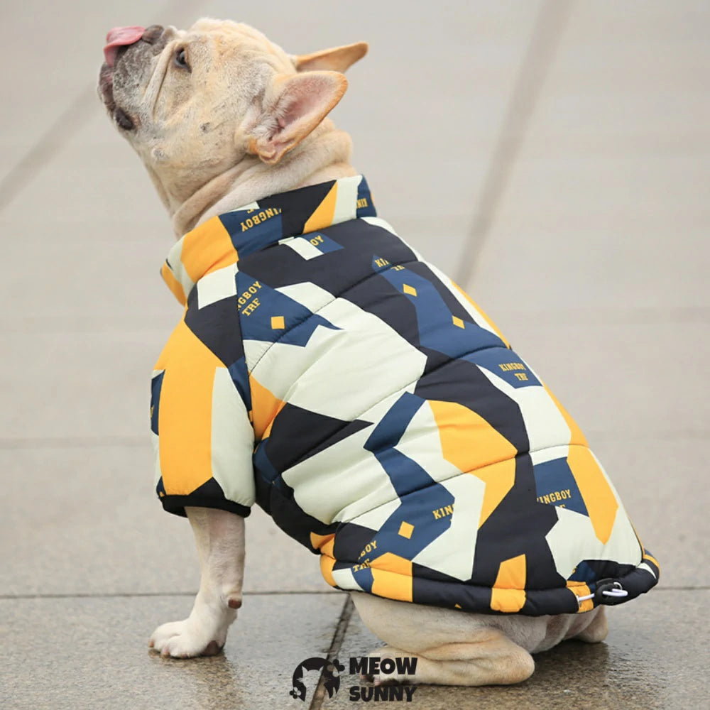 French Bulldog Clothes Camouflage Multicolor Winter Cotton Jacket
