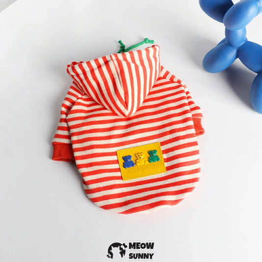 French Bulldog Cute Striped Clothes Pet Hoodie