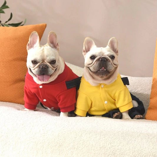 French Bulldog clothes, overalls, denim jacket