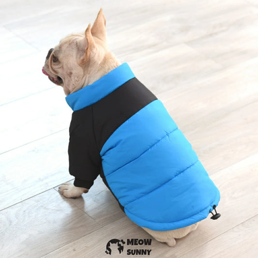 French Bulldog clothes for warmth in winter, down jacket for both paws