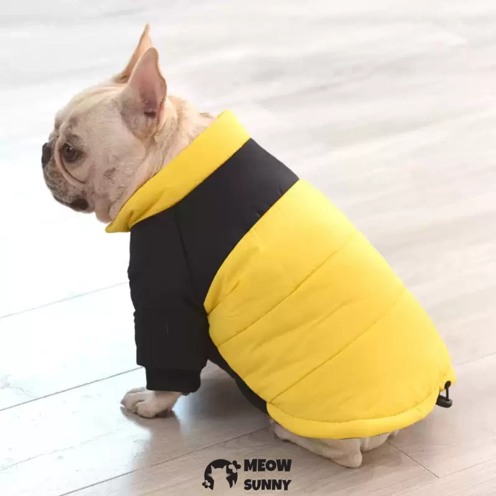 French Bulldog clothes for warmth in winter, down jacket for both paws