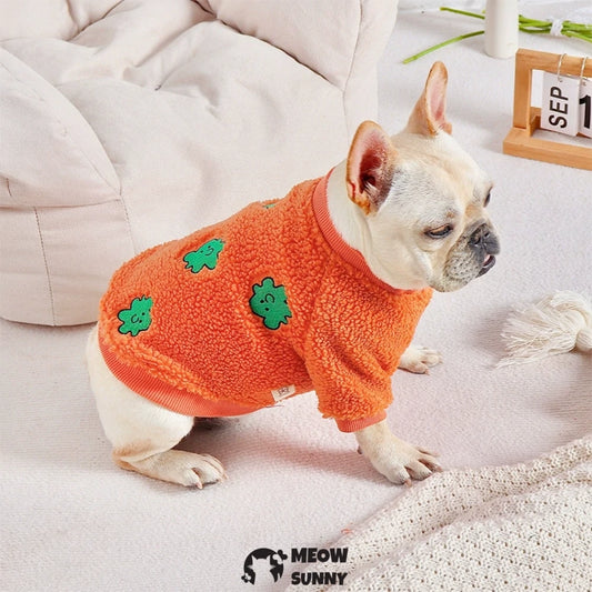 French bulldog clothes plush and thickened winter warm cotton-padded clothes