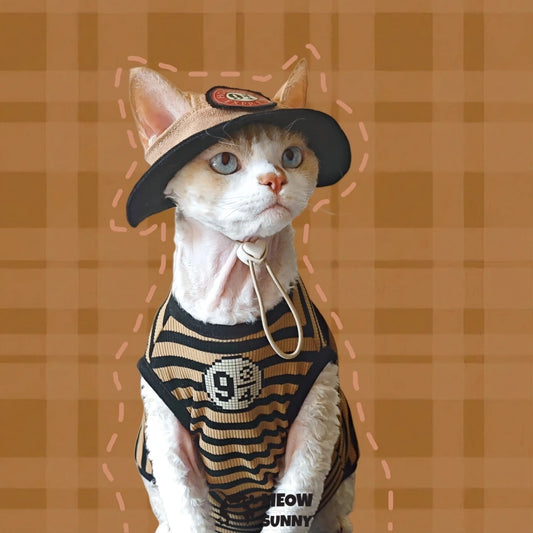 Hairless Cat Clothes -Autumn Magic Station Pattern Vest for Sphynx