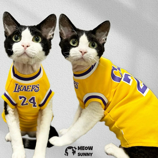 Hairless Cat Sphinx Summer Thin Cotton Breathable Basketball Jersey