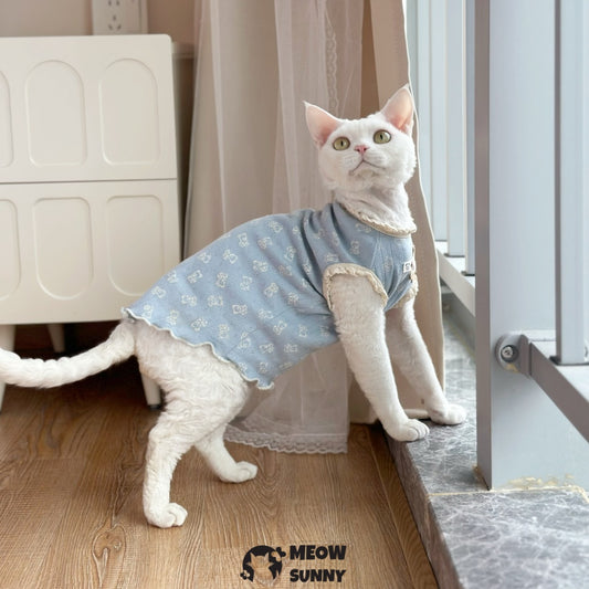 Hairless Cats Shirt Breathable Cat Daily Wear Clothes Cute Vest