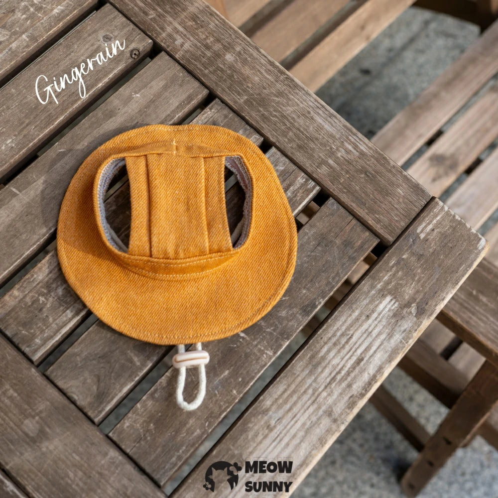 Hairless cat Breathable summer outdoor functional Orange vest with hat